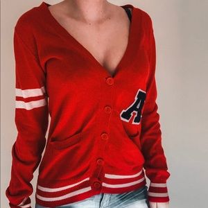Red American vintage cardigan